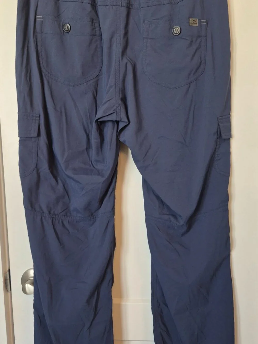 L.L.Bean Navy Cargo Utility Pants – Drawstring Lightweight Travel Pants (Size M)